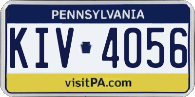 PA license plate KIV4056