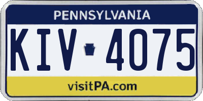 PA license plate KIV4075