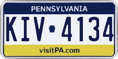 PA license plate KIV4134