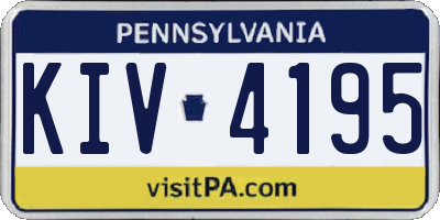 PA license plate KIV4195