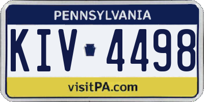 PA license plate KIV4498