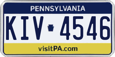 PA license plate KIV4546