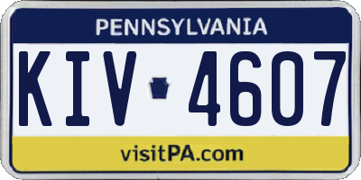 PA license plate KIV4607