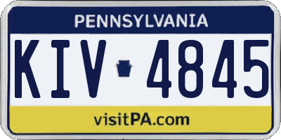 PA license plate KIV4845