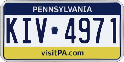 PA license plate KIV4971