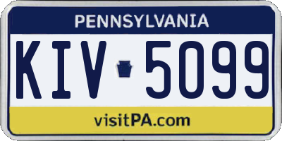 PA license plate KIV5099
