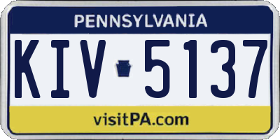 PA license plate KIV5137