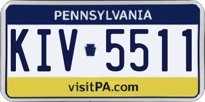 PA license plate KIV5511
