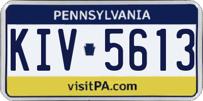 PA license plate KIV5613
