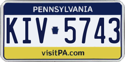 PA license plate KIV5743
