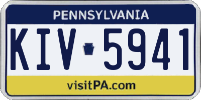 PA license plate KIV5941
