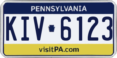 PA license plate KIV6123