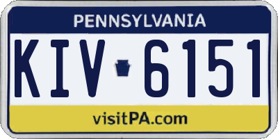 PA license plate KIV6151
