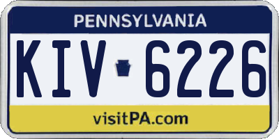 PA license plate KIV6226