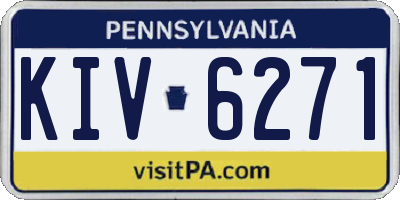 PA license plate KIV6271
