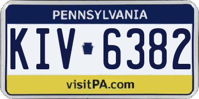 PA license plate KIV6382