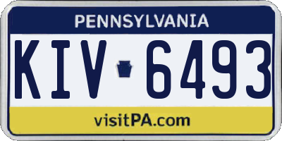 PA license plate KIV6493