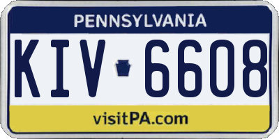 PA license plate KIV6608