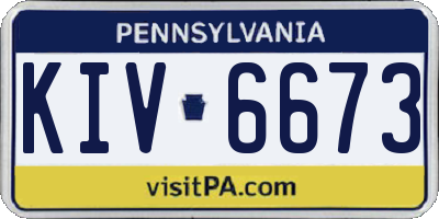 PA license plate KIV6673
