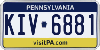PA license plate KIV6881