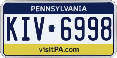 PA license plate KIV6998