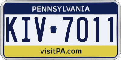 PA license plate KIV7011