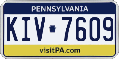 PA license plate KIV7609