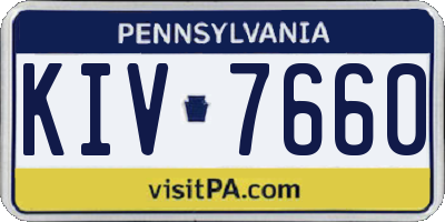PA license plate KIV7660