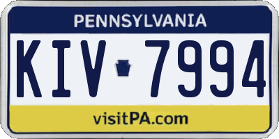 PA license plate KIV7994