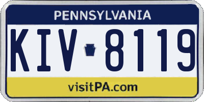 PA license plate KIV8119