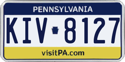 PA license plate KIV8127