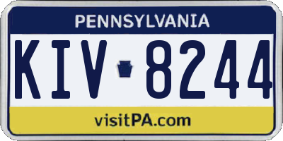 PA license plate KIV8244