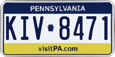 PA license plate KIV8471