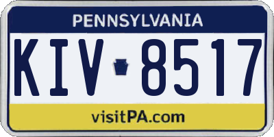 PA license plate KIV8517