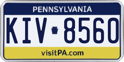 PA license plate KIV8560