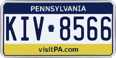 PA license plate KIV8566