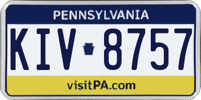 PA license plate KIV8757
