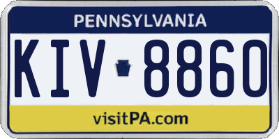 PA license plate KIV8860