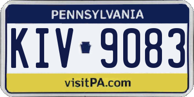PA license plate KIV9083