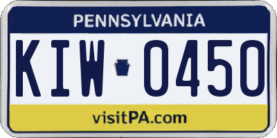 PA license plate KIW0450