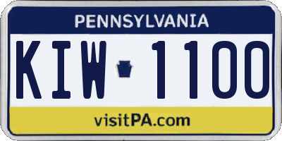 PA license plate KIW1100