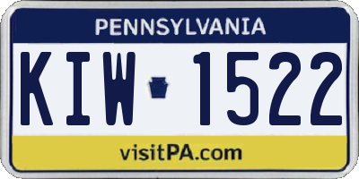 PA license plate KIW1522