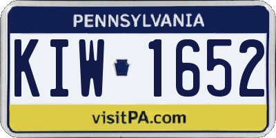 PA license plate KIW1652