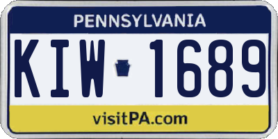 PA license plate KIW1689