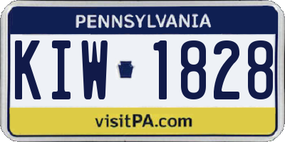 PA license plate KIW1828