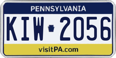 PA license plate KIW2056