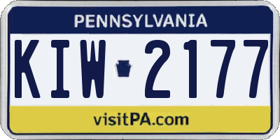 PA license plate KIW2177