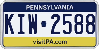 PA license plate KIW2588