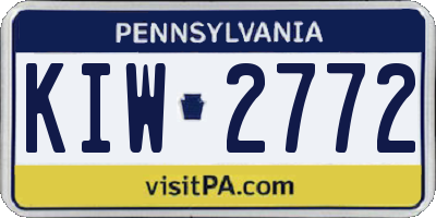 PA license plate KIW2772
