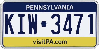 PA license plate KIW3471